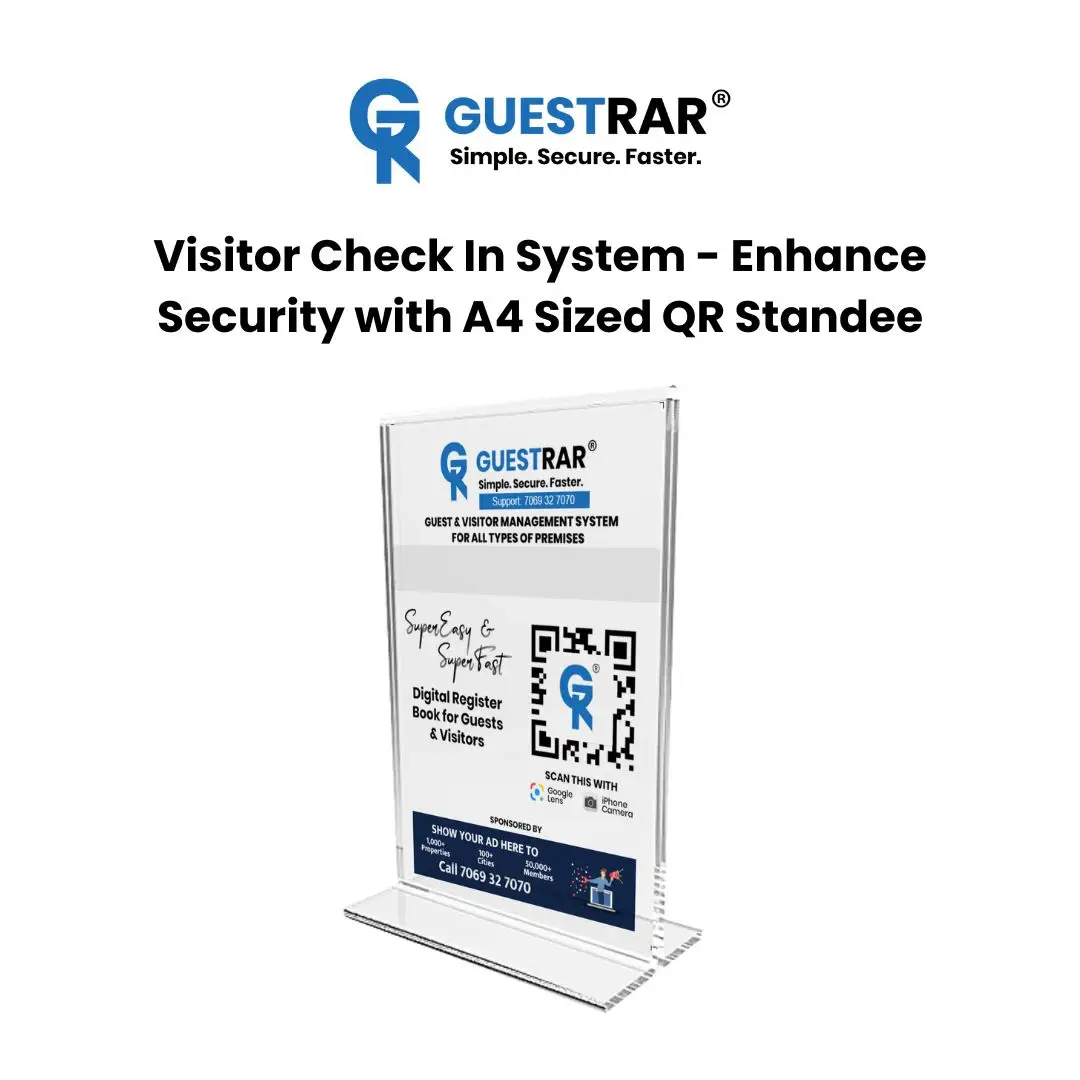 Visitor Check In System - Enhance Security with A4 Sized QR Standee
